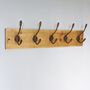 Wood Coat Rack With Antique Aged Acorn Top Hooks, thumbnail 3 of 3