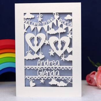 Personalised Twins Papercut Card, 6 of 6