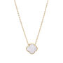 Pearl Four Leaf Clover Necklace In 18 K Gold Plate, thumbnail 1 of 3