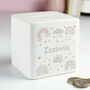 Personalised Baby Girl Rainbow Money Box, thumbnail 5 of 5