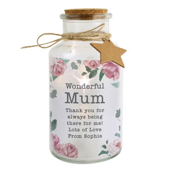Floral Watercolour LED Personalised Glass Jar, 4 of 6