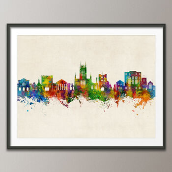 Bury St Edmunds Skyline Cityscape Art Print, 7 of 7