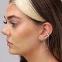 Sterling Silver Ball Stud Ear Cuff Chain Earring, thumbnail 4 of 5
