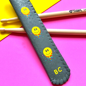 Personalised Happy Yellow Faces Drum Stick Holder, 3 of 4
