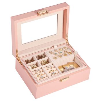 Jewellery Box Organiser Storage Case With Mirror, 6 of 8