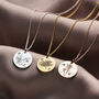 Engraved Birth Flower Initials Necklace, thumbnail 2 of 12