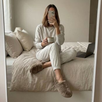 Luxury Faux Fur Memory Foam Slingback Slippers, 5 of 11