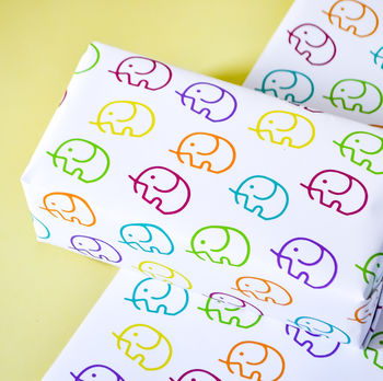 Childrens Elephant Wrapping Paper Set, 3 of 9