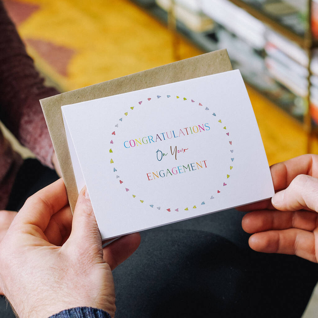 Rainbow Hearts Engagement Cards