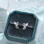Sterling Silver Extra Small Dragon Flat Back Earrings, thumbnail 2 of 9