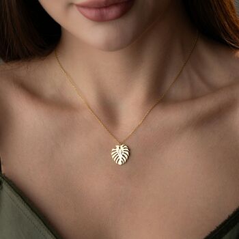 Urban Jungle Monstera Leaf Necklace, 2 of 11