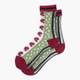Sheer Pop Socks Ankle Highs Polka Dot Bows Green Red, thumbnail 2 of 3