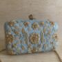 Sky Blue Handcrafted Rectangular Clutch Bag, thumbnail 3 of 10