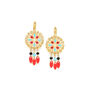 Drop Round Gold Plated Earrings With Dangles Drop, thumbnail 2 of 3