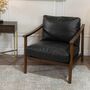 Norman Black Leather Armchair, thumbnail 1 of 6