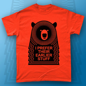 Funny Muso Bear Music Adult Men's T Shirt, 3 of 7