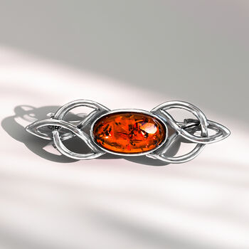 Baltic Amber Celtic Brooch, 4 of 10