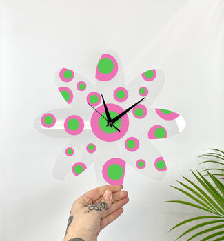 Pokda Dot Flower Shape Decorative Clock, 7 of 7