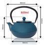 Blue Tenshi Cast Iron Teapot 600ml, thumbnail 2 of 7