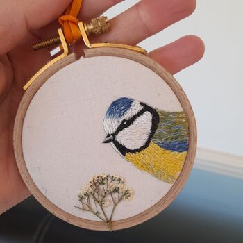 Bird And Pressed Flower Embroidered Gift, 3 of 3