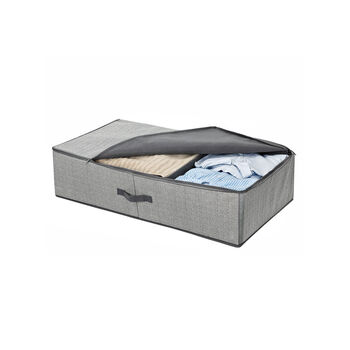 Grey Foldable Underbed Storage Bag Boxes With Divider, 6 of 7