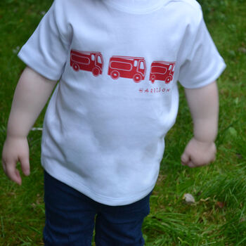 Personalised Children's Fire Truck T Shirt, 2 of 4
