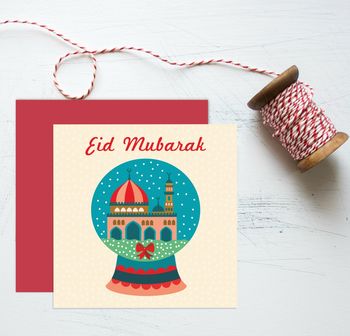 'Eid Mubarak' Snow Globe Card, 2 of 2