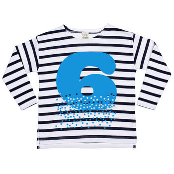 Age Number One To Nine Stripy Tshirt, 9 of 12