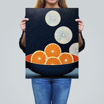 Citrus Circles Abstract Oranges Kitchen Wall Art Print, 2 of 6