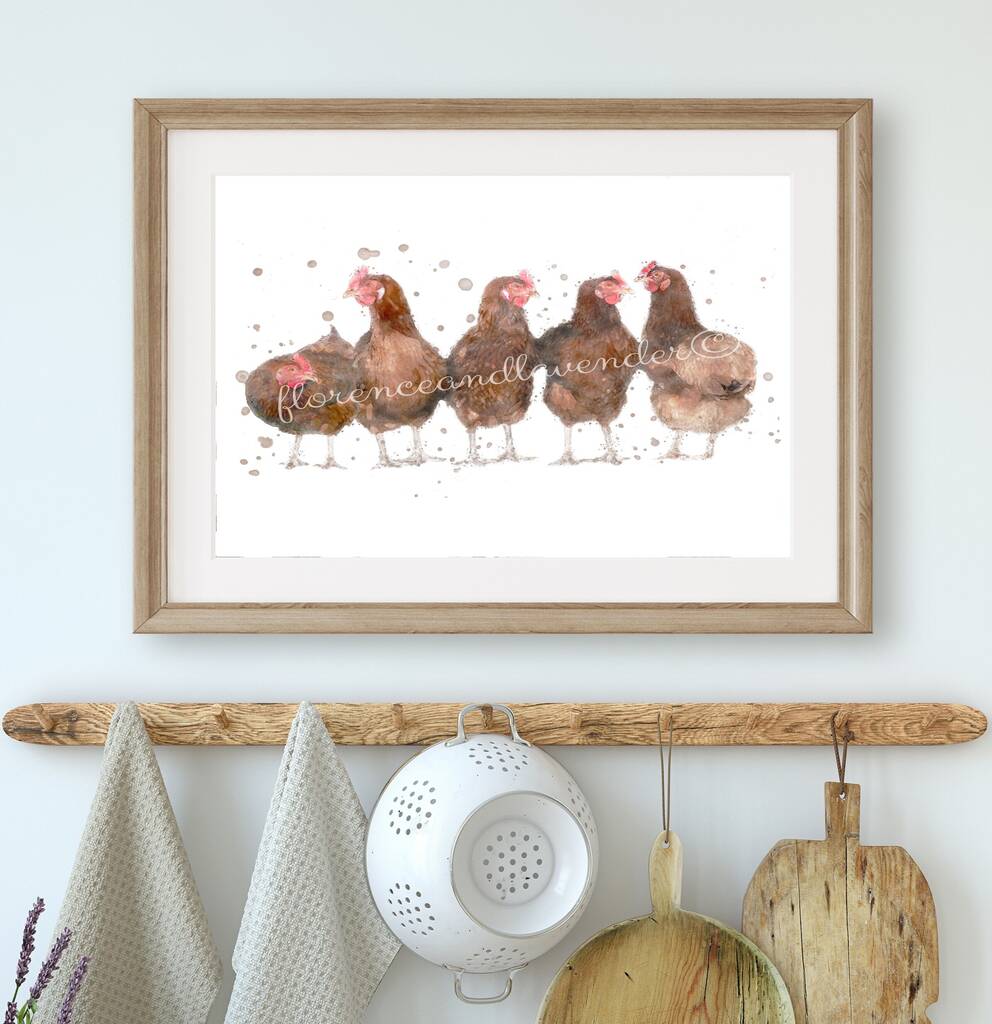 'A Mothers Meeting' Chicken Print, 1 of 5