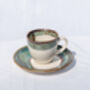 Turquoise Set Of Six Porcelain Espresso Cup And Saucer, thumbnail 1 of 12