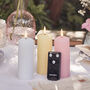 Three Pastel Tru Glow® LED Slim Pillar Candles, thumbnail 2 of 4