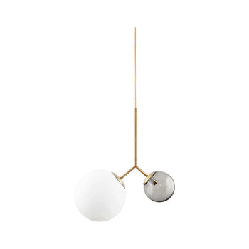 Twice Opal And Grey Glass Orb Pendant Light, 4 of 4