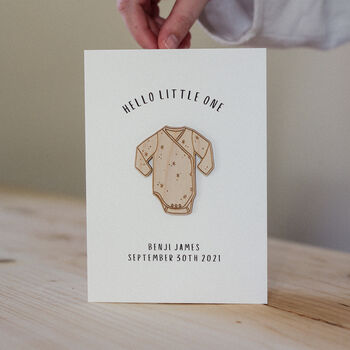 New Baby 'Hello Little One' Personalised Card, 2 of 6