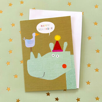 Birthday Rhino Greetings Card, 3 of 5