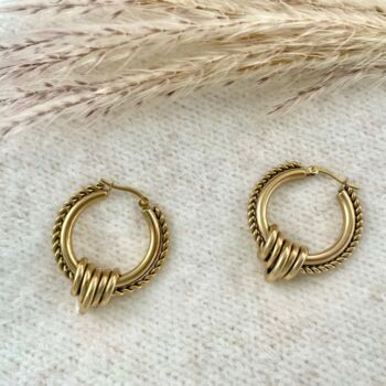 Large Gold Hoop Earrings, Chunky Gold Hoops, 4 of 6