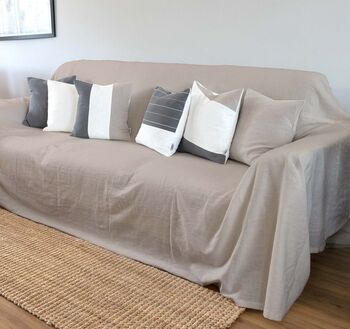 Stonewashed Linen Couch Cover, 4 of 7