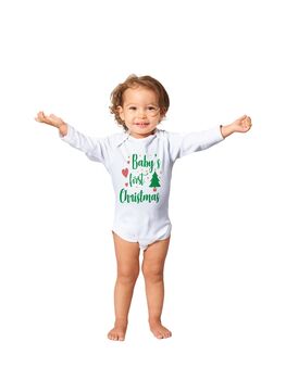 Personalised Baby Long Sleeve Bodysuit 1st Christmas, 2 of 7