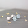 Sterling Silver Round Semi Precious Birthstone Earrings, thumbnail 1 of 10