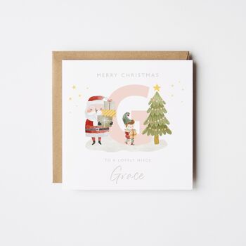 Granddaughter Christmas Card / Santa And Elf *Fully Personalised, 3 of 3