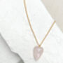 Rose Quartz Heart Necklace Real 18k Gold Plated, thumbnail 1 of 3