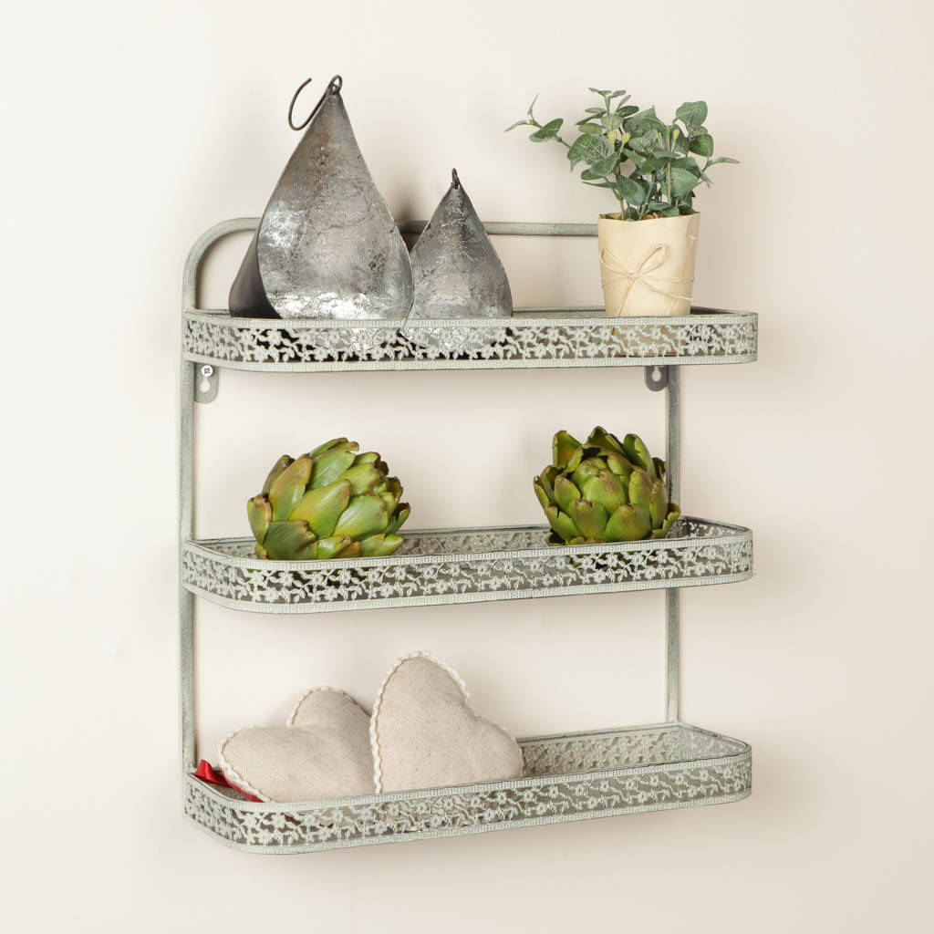 Ornate Three Tier Wall Mounted Shelf By Dibor | notonthehighstreet.com