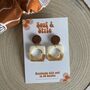 Gilda ~ Mini Square Donut Acetate 60s Earrings, thumbnail 2 of 3