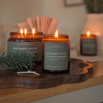 Pine Forest Walks And Earthy Oakmoss Candle, 2 of 3