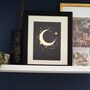 Celestial Moon And Star Foiled A5 Mini Art Print, thumbnail 1 of 7
