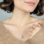 Blue Topaz December Birthstone Love Heart Necklace, thumbnail 3 of 5