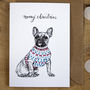French Bulldog In A Jumper Christmas Card, thumbnail 3 of 3