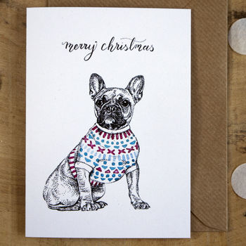French Bulldog In A Jumper Christmas Card, 3 of 3