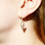 Handmade Textured Sterling Silver Hook Earrings, thumbnail 3 of 5