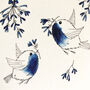 Six Blue And White Inky Robin Christmas Cards, thumbnail 3 of 7
